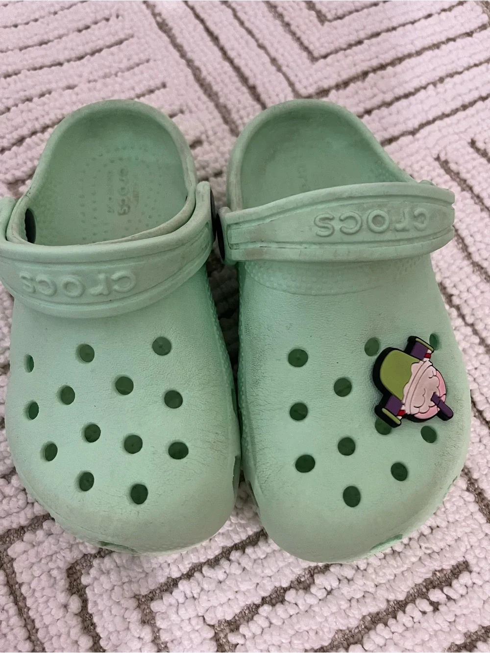 CROCS Kids Clog in Mint Green with Charm